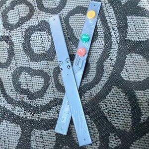 2 new IKEA wall mount stainless steel bar for magnets message / reminder board